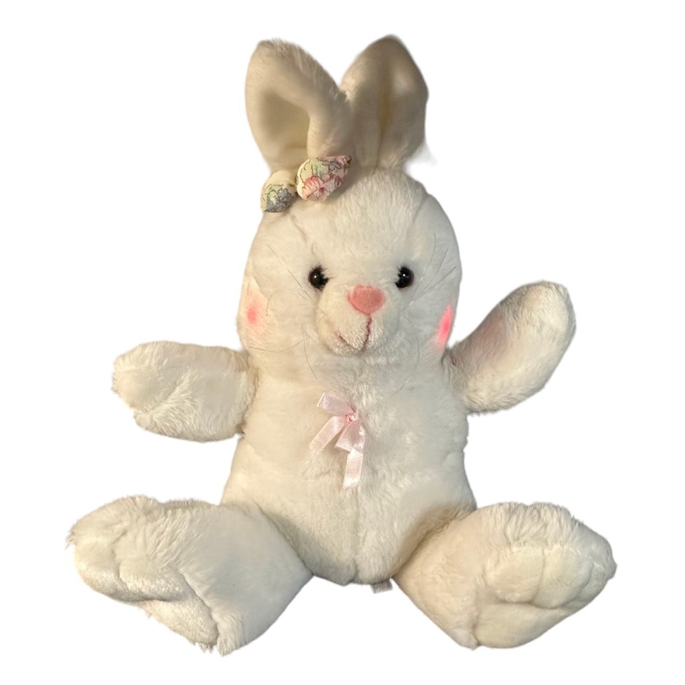 Vtg Bunny Rabbit Musical Easter Parade Plush 12” Great American Fun GAF Light Up